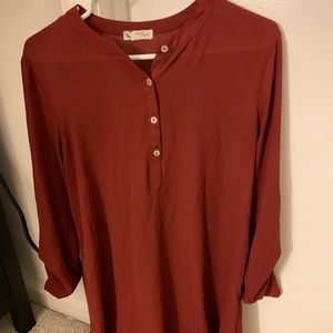 Red long sleeve blouse